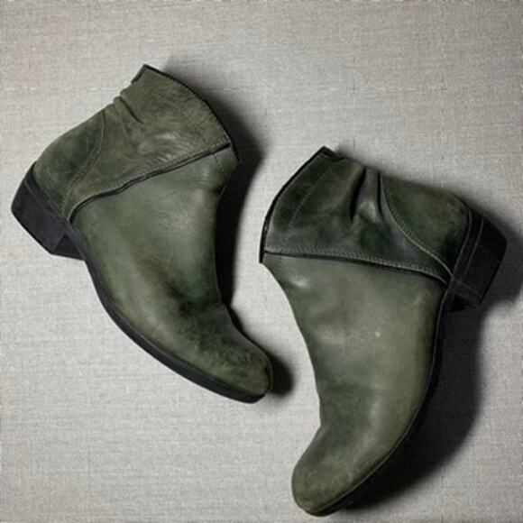 WOLKY Winchester Green Softy Wax Bootie Womens Size EU 40 US 9.5 Leather - Picture 7 of 9
